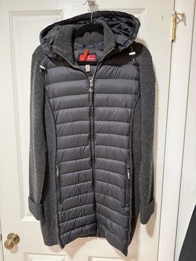 Parajumper Women's Gray Quilted Hooded sweater